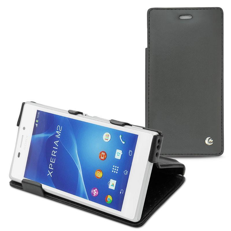 Funda de piel Sony Xperia M2  - Noir ( Nappa - Black ) 