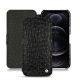 レザーケース Apple iPhone 12 Pro - Autruche nero