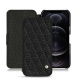 Lederschutzhülle Apple iPhone 12 Pro - Ebène - Couture ( Sleek P C12 - Black ) 