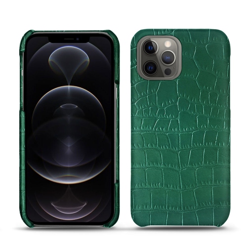 Ledertaschen für Apple iPhone 12 Pro MaxCrocodile pino ( Pantone #173F35 ) 