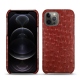 Custodia in pelle Apple iPhone 12 Pro Max - Autruche ciliegia