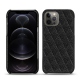 Coque cuir Apple iPhone 12 Pro Max - Ebène - Couture ( Sleek P C12 - Black ) 