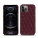 レザーケース Apple iPhone 12 Pro Max - Lie de vin - Couture ( Pantone 5115C ) 