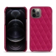 Apple iPhone 12 Pro Max leather cover - Rose fluo - Couture