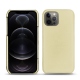 가죽 커버 Apple iPhone 12 Pro - Beige ( Nappa - Pantone 7502C ) 