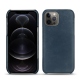 가죽 커버 Apple iPhone 12 Pro - Jean vintage ( Roughtcut - Pantone 285U  ) 