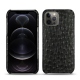 Custodia in pelle Apple iPhone 12 Pro - Autruche nero