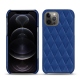 가죽 커버 Apple iPhone 12 Pro - Bleu océan - Couture ( Nappa - Pantone 293C ) 