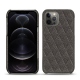 Custodia in pelle Apple iPhone 12 Pro - Anthracite - Couture ( Pantone 424C ) 