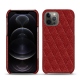 Capa em pele Apple iPhone 12 Pro - Tomate - Couture ( Pantone 187C ) 