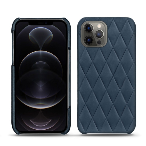 Apple iPhone 12 Pro leather caseJean vintage - Couture ( Pantone #2f414f  ) 