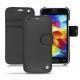 Capa em pele Samsung SM-G800 Galaxy S5 mini  - Noir ( Nappa - Black ) 
