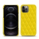 Apple iPhone 12 Pro leather cover - Jaune fluo - Couture