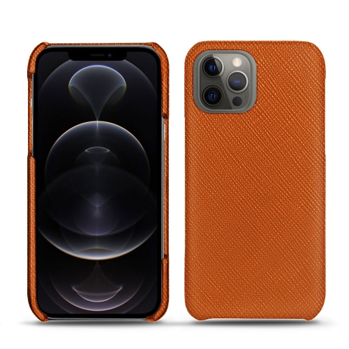 가죽 커버 Apple iPhone 12 ProOrange vibrant ( Pantone #e36b39 ) 
