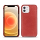 Coque cuir Apple iPhone 12 mini - Cerise vintage ( Pantone 185C ) 