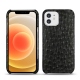 Coque cuir Apple iPhone 12 mini - Autruche nero