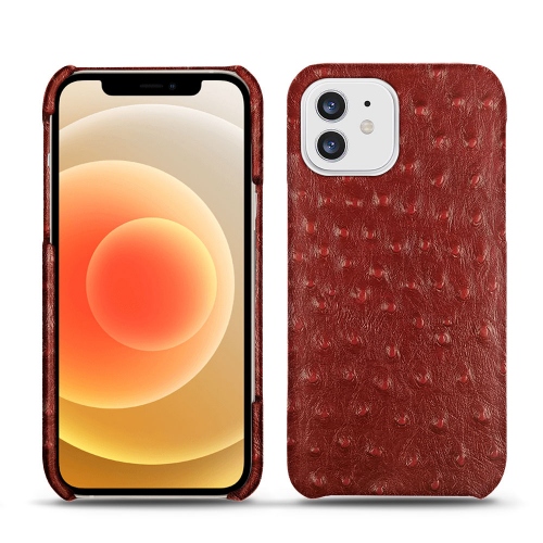 Fundas de piel para Apple iPhone 12 miniAutruche ciliegia ( Pantone #a4343a ) 