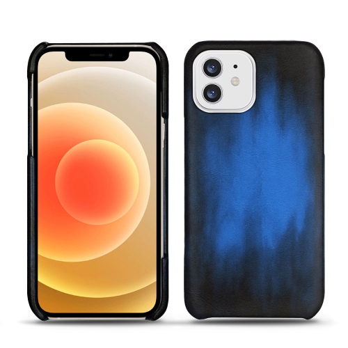 Les coques en cuir pour Apple iPhone 12 miniBleu Patine