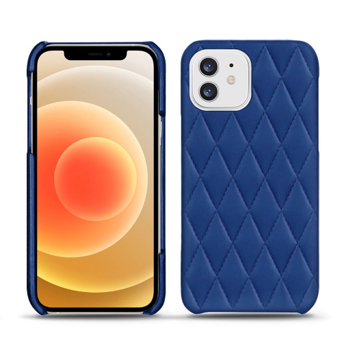 Leather cases for Apple iPhone 12 miniBleu océan - Couture ( Nappa - Pantone #15458a) 