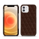 レザーケース Apple iPhone 12 mini - Châtaigne - Couture ( Pantone 476C ) 