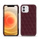 レザーケース Apple iPhone 12 mini - Lie de vin - Couture ( Pantone 5115C ) 