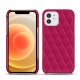 Lederschutzhülle Apple iPhone 12 mini - Rose fluo - Couture