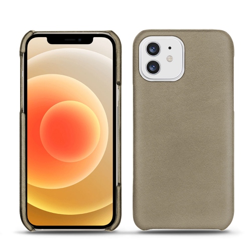 Les coques en cuir pour Apple iPhone 12 miniDarboun sabla ( Pantone #BCB1A1 )