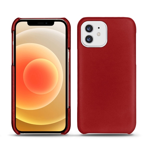 Les coques en cuir pour Apple iPhone 12Rouge ( Nappa - Pantone #d50032 ) 