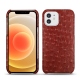 Capa em pele Apple iPhone 12 - Autruche ciliegia