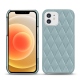 Coque cuir Apple iPhone 12 - Bleu ciel - Couture ( Nappa - Pantone 277C ) 