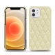 Capa em pele Apple iPhone 12 - Ivoire - Couture ( Sleek P C12 - White ) 