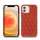 Lederschutzhülle Apple iPhone 12 - Arange clouquié - Couture