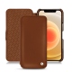 Apple iPhone 12 mini leather case - Marron ( Nappa - Pantone 1615C ) 