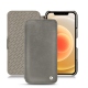 Apple iPhone 12 mini leather case - Acier vintage ( Pantone 403C ) 