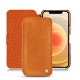 Apple iPhone 12 mini leather case - Mandarine vintage ( Pantone 165C ) 
