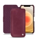 가죽 커버 Apple iPhone 12 mini - Prune vintage ( Pantone 512C ) 