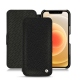 가죽 커버 Apple iPhone 12 mini - Ebène ( Sleek P C12 - Black ) 