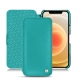 Apple iPhone 12 mini leather case - Bleu fluo