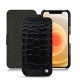 Housse cuir Apple iPhone 12 mini - Crocodile nero