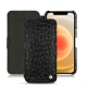 가죽 커버 Apple iPhone 12 mini - Autruche nero