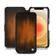 Housse cuir Apple iPhone 12 mini - Marron Patine