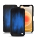 Apple iPhone 12 mini leather case - Bleu Patine
