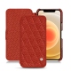 Funda de piel Apple iPhone 12 mini - Papaye - Couture ( Pantone 180C ) 