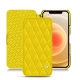 Apple iPhone 12 mini leather case - Jaune fluo - Couture