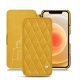 가죽 커버 Apple iPhone 12 mini - Jaune soulèu - Couture