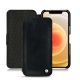Lederschutzhülle Apple iPhone 12 - Dark vintage ( Roughtcut - Black#5256 ) 