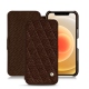 Capa em pele Apple iPhone 12 - Châtaigne - Couture ( Pantone 476C ) 