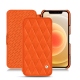 Apple iPhone 12 leather case - Orange fluo - Couture