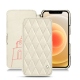 Custodia in pelle Apple iPhone 12 - Blanc escumo - Couture
