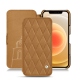 Housse cuir Apple iPhone 12 - Castan esparciate - Couture